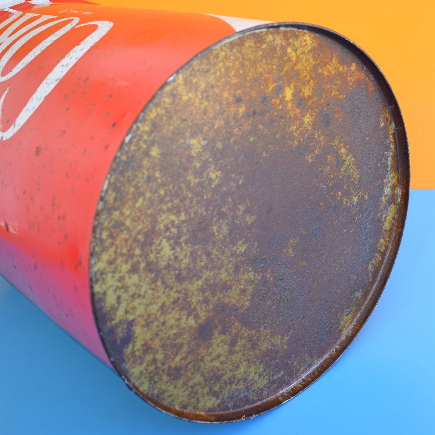 Vintage 1980s Large Metal Bin - Coke