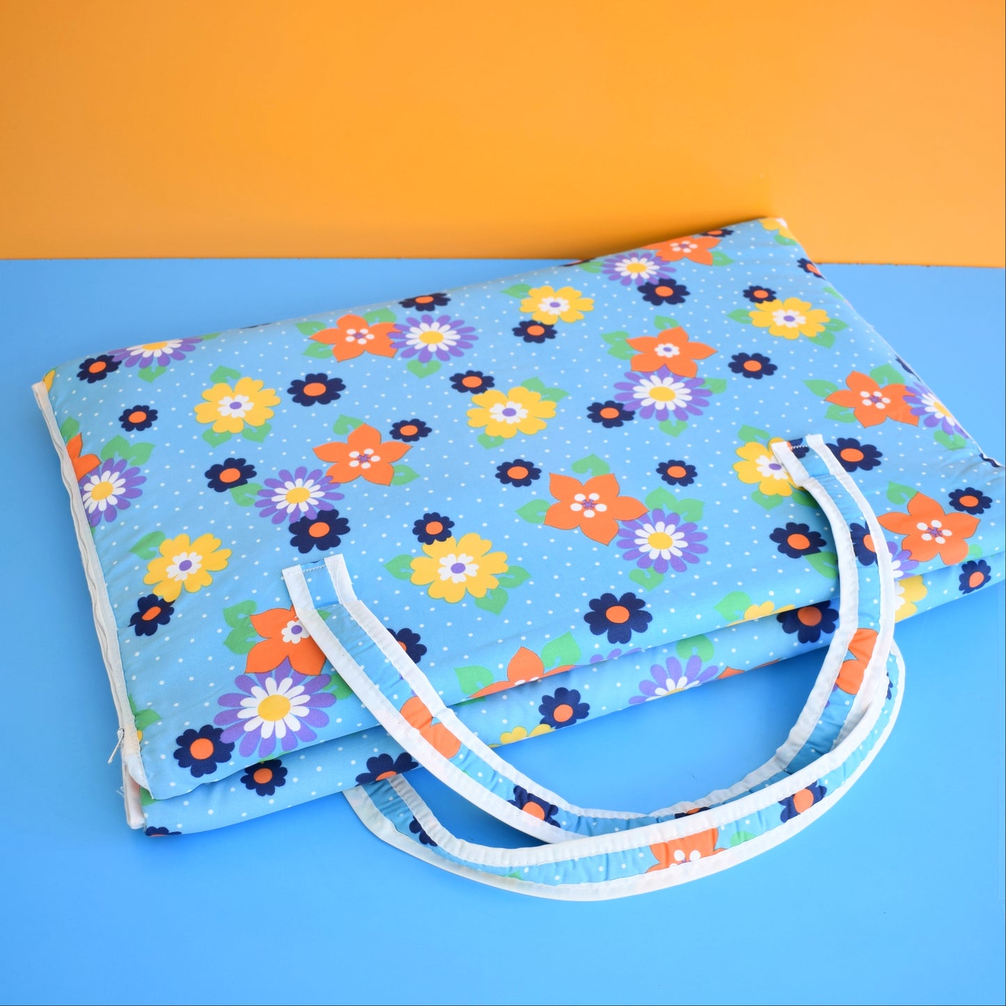 Vintage 1970s Padded Long Folding Cushion