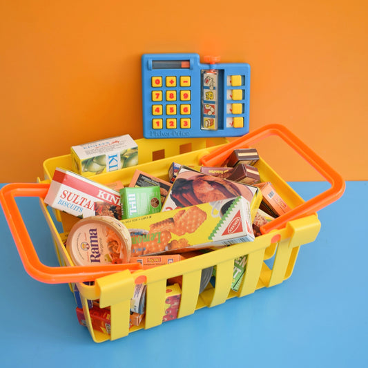 Vintage 1980s Fisher Price Shopping Basket / Food