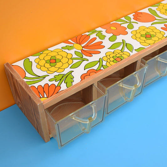 Vintage 1970s Scoop Drawer Unit - Flower Power