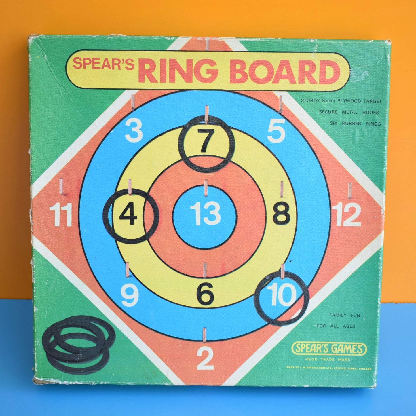 Vintage 1970s Ring Board Spears Game