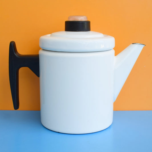 Vintage 1960s Enamel Coffee Pot - Finel by Vintage