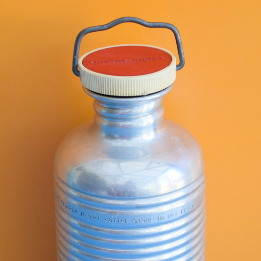 Vintage 1950s Ribbed Aluminium Flask- Timothy Whites by Pineapple Retro