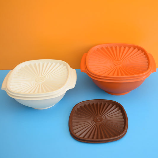 Vintage 1970s Tupperware Fan Top Containers
