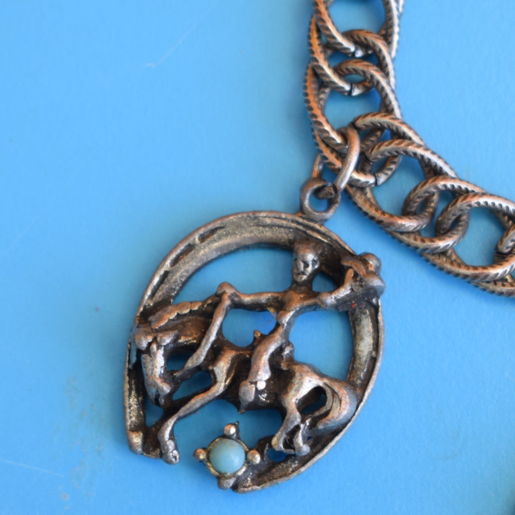 Vintage 1960s Small Charm Bracelet - Cowboy Western by Vintage
