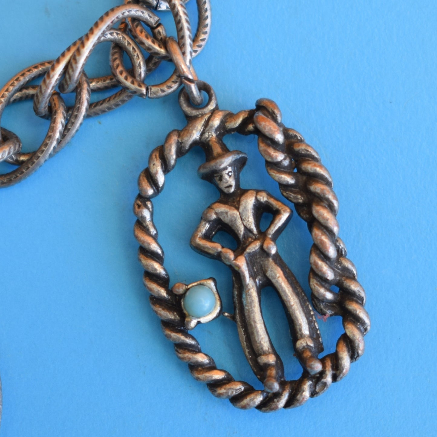 Vintage 1960s Small Charm Bracelet - Cowboy Western by Vintage