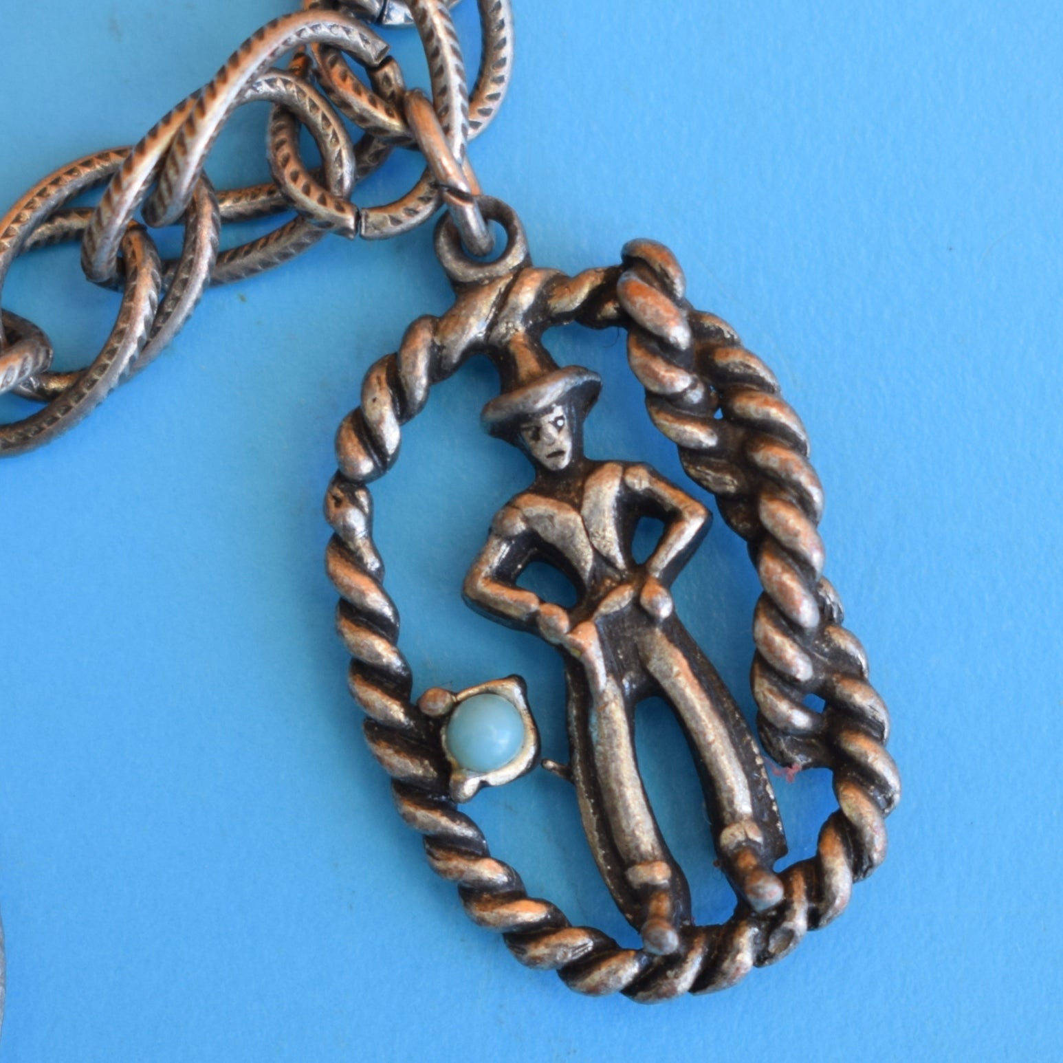 Vintage 1960s Small Charm Bracelet - Cowboy Western by Vintage