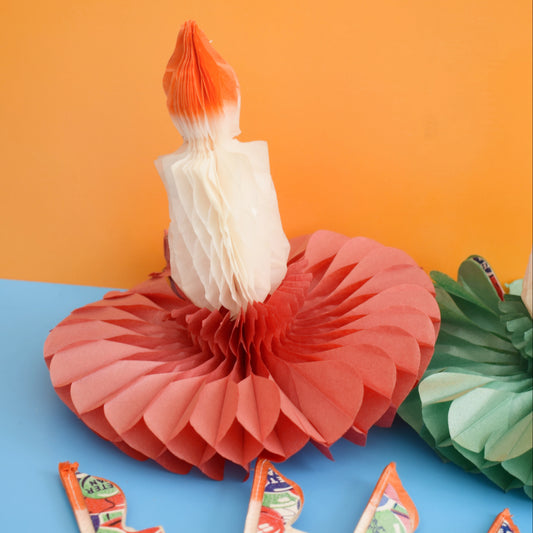 Vintage 1950s Honeycomb Paper Decorations - Candles by Pineapple Retro