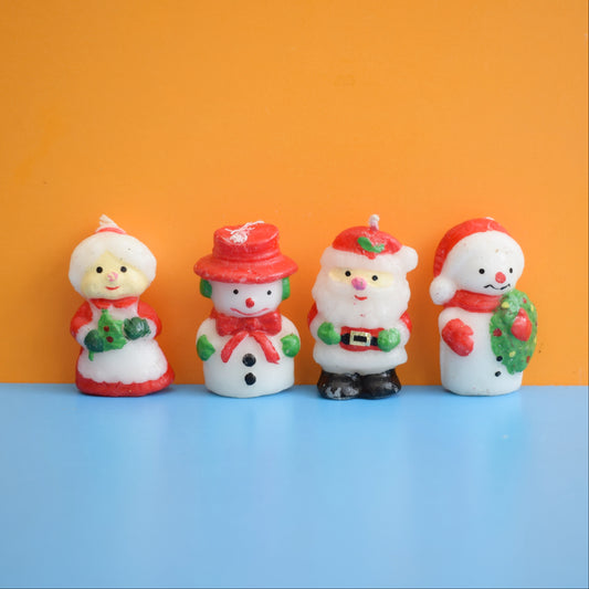 Vintage 1970s Kitsch Christmas Candles x4 by Pineapple Retro
