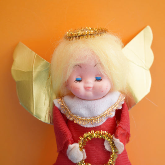 Vintage 1970s Kitsch Christmas Fairy - Red by Pineapple Retro