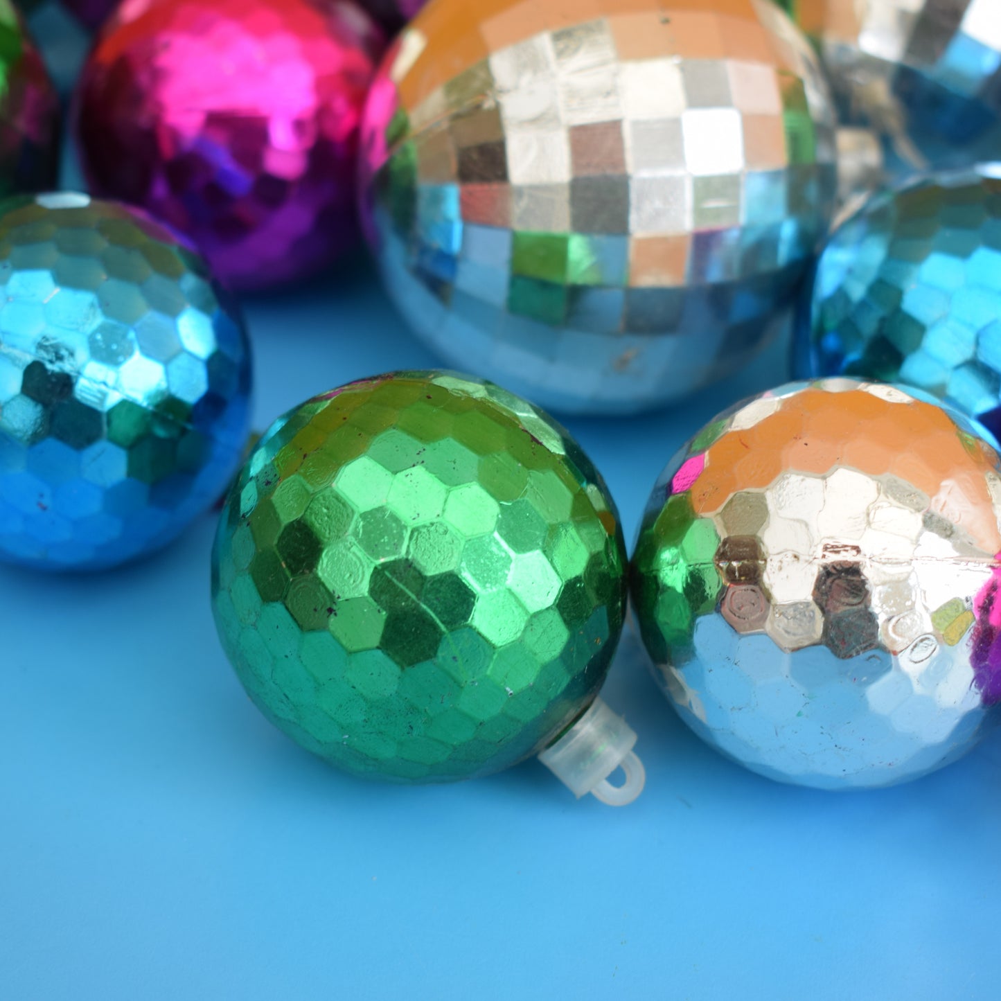 Vintage 1970s Plastic Christmas Disco Balls x13