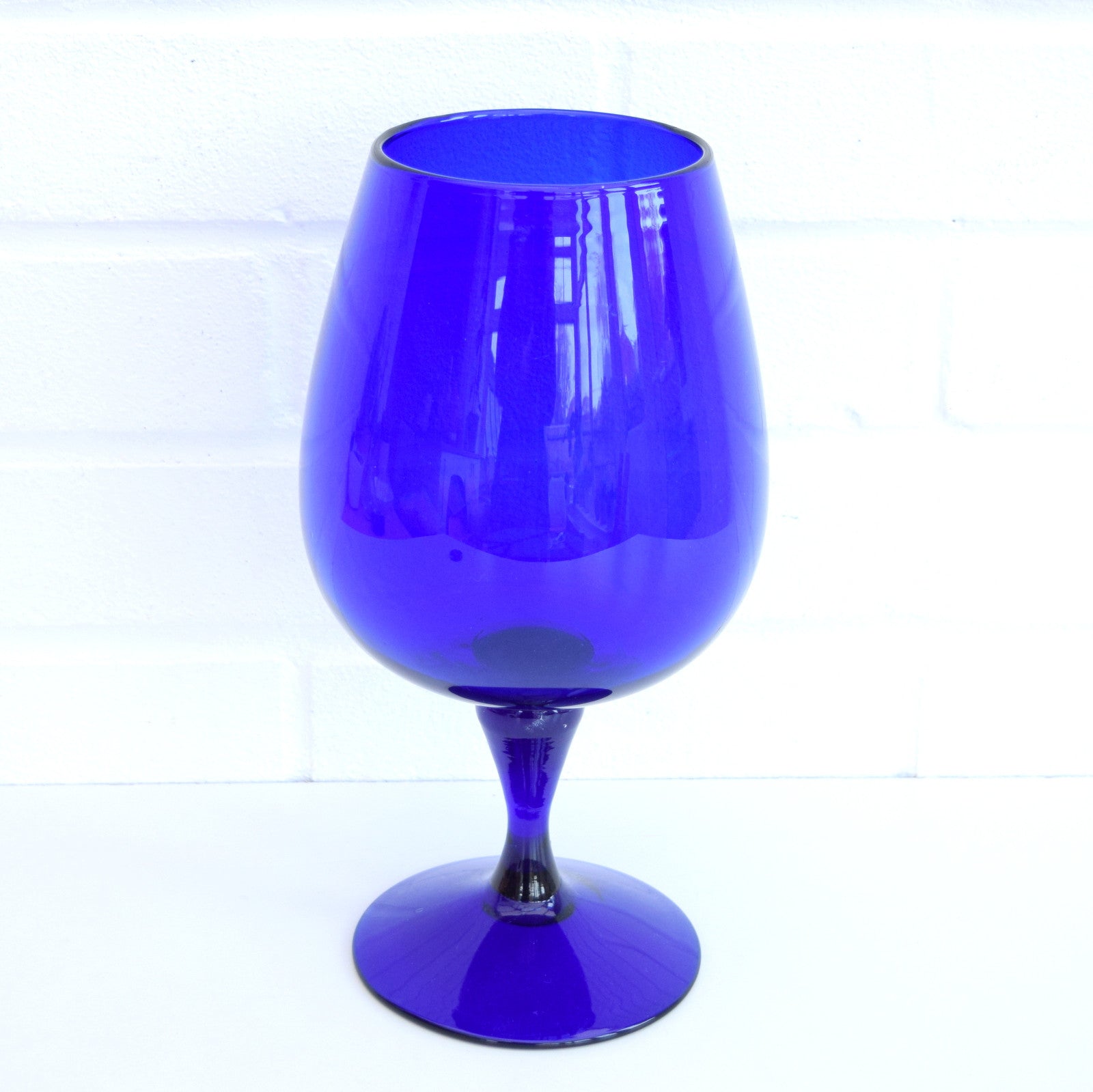 Vintage 1960s Quality Bristol Blue Goblet Vase