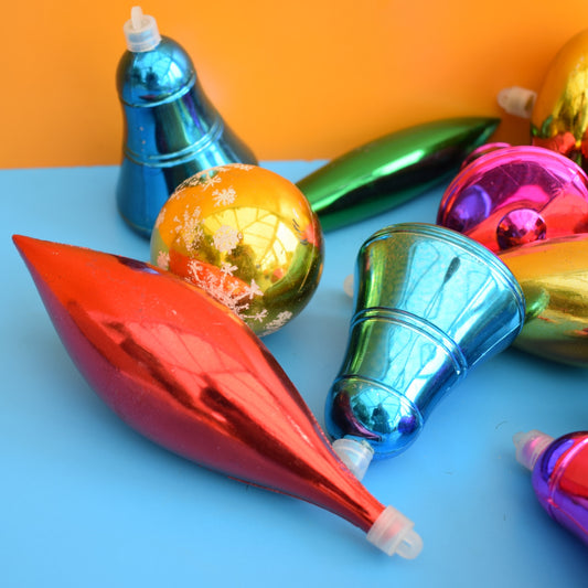 Vintage 1970s Mixed Plastic Christmas Decorations