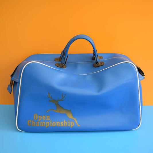 Vintage 1970s Large Sports Bag - Blue Vinyl by Vintage