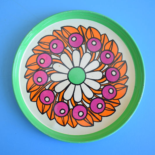 Vintage 1970s Metal Coaster Set - Pink, Green, Orange by Pineapple Retro