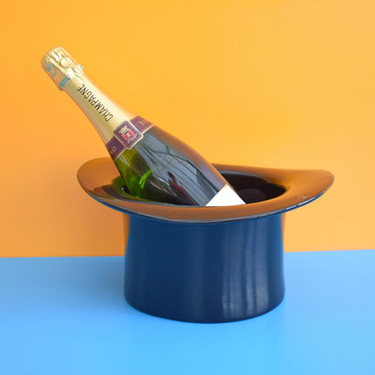 Vintage 1980s Stylish Ceramic Top Hat Ice Bucket by Vintage