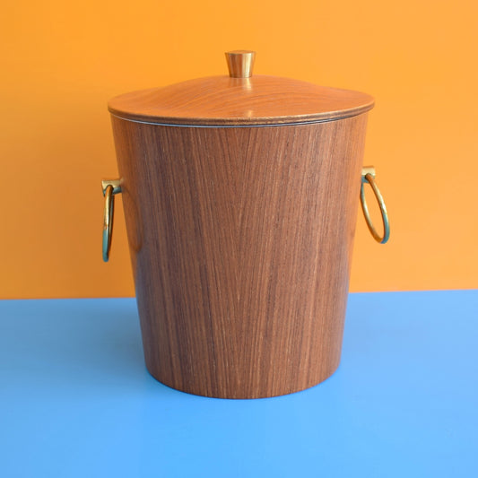 Vintage 1960s Stylish Teak Ice Bucket . by Vintage
