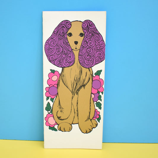 Vintage American 1970s Greeting Card - Dog - Purple