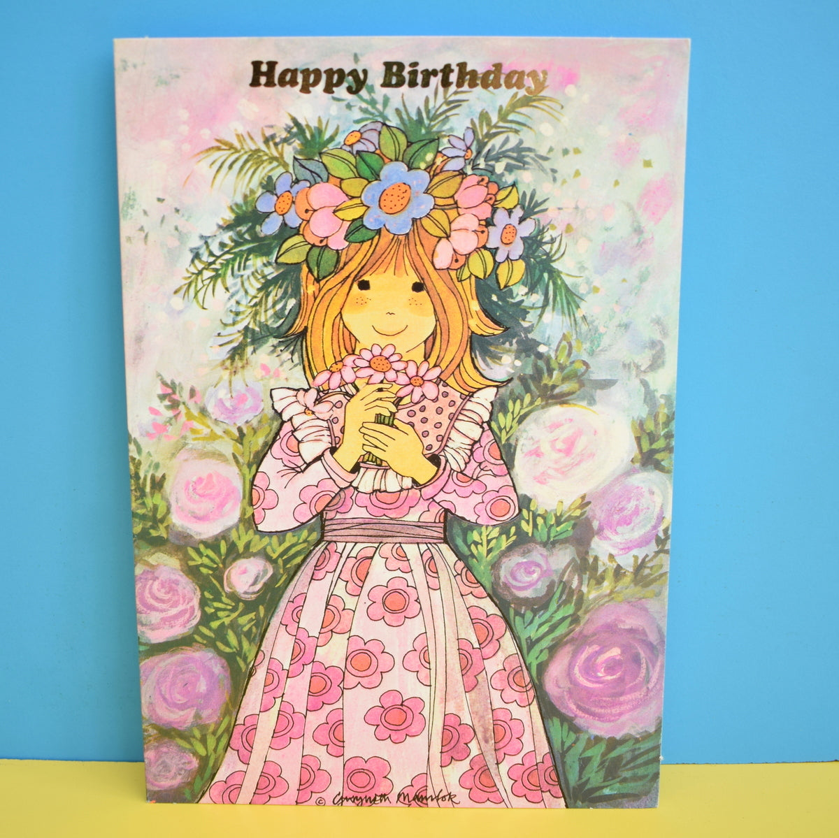 Vintage 1970s Greeting Card - by Gwyneth Mamlok - Lucy - Pink