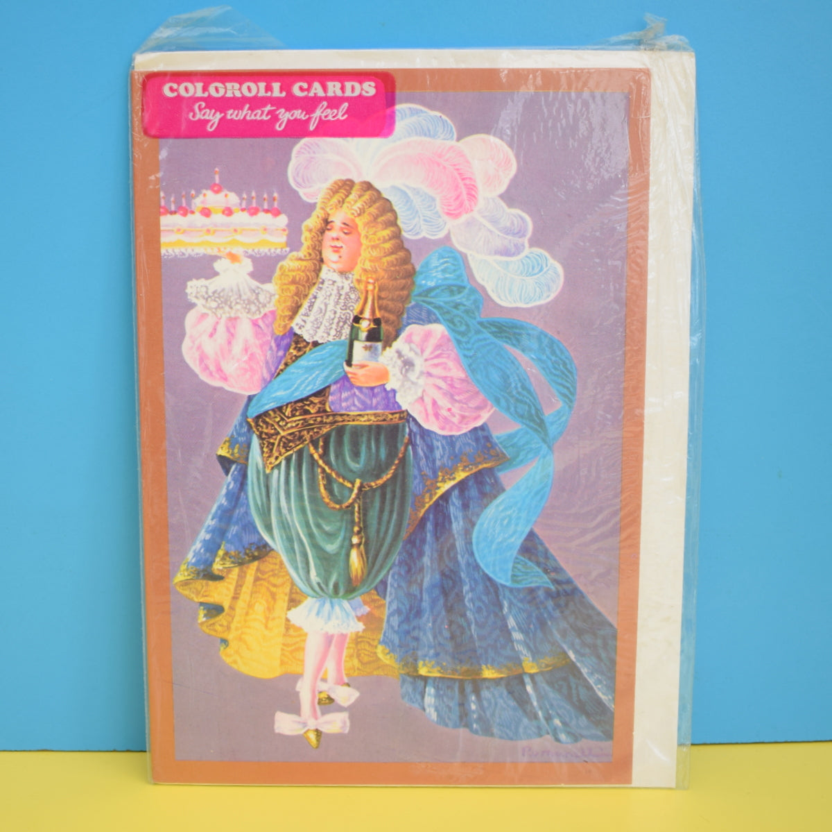 Vintage 1970s Greeting Card - by Paolo Romanelli - The Birthday Cake - Kitsch