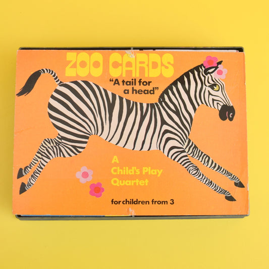 Vintage 1970s Zoo Card Game - Gorgeous Illustrations
