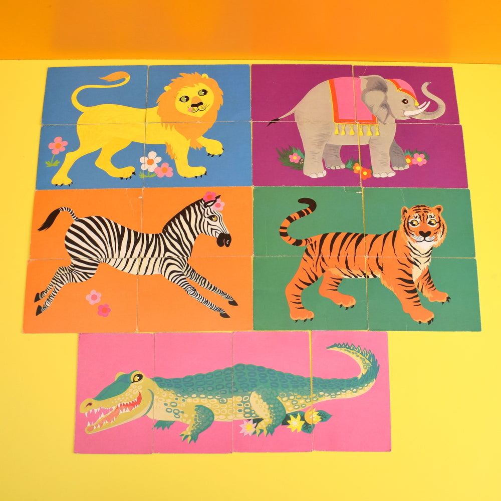 Vintage 1970s Zoo Card Game - Gorgeous Illustrations