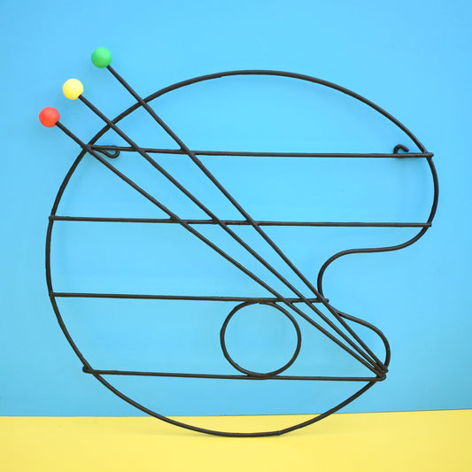 Vintage 1950s Atomic Artist Palette Wall Art - Red, Yellow, Green