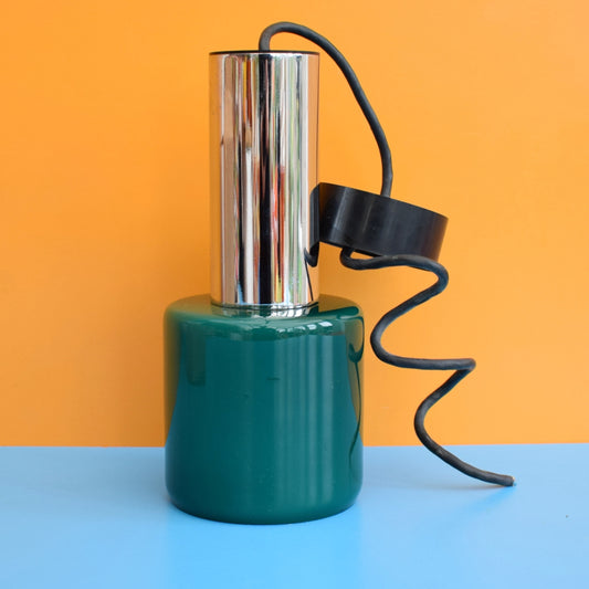 Vintage 1970s Thorn Glass /Chrome Light - Boxed - Turquoise by Vintage