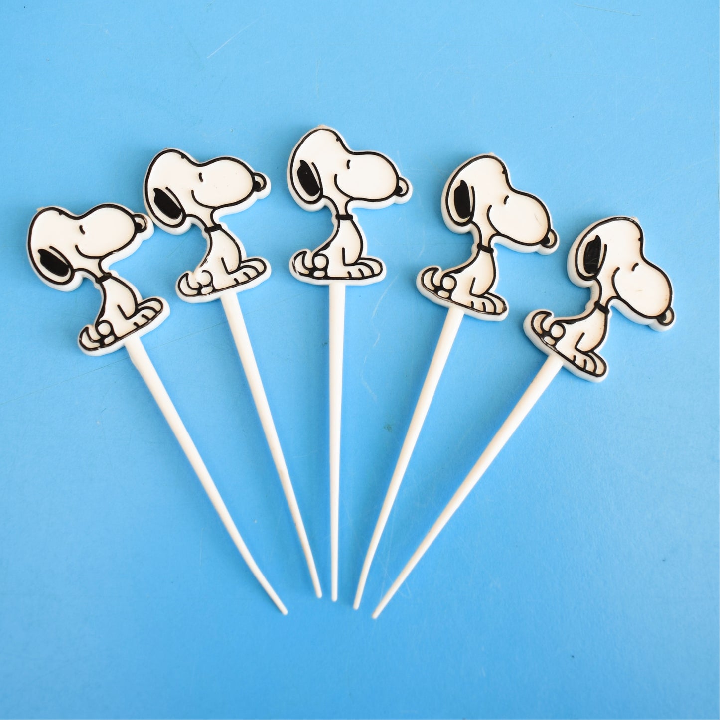 Vintage 19670s Plastic Snoopy Cocktail Sticks by Pineapple Retro