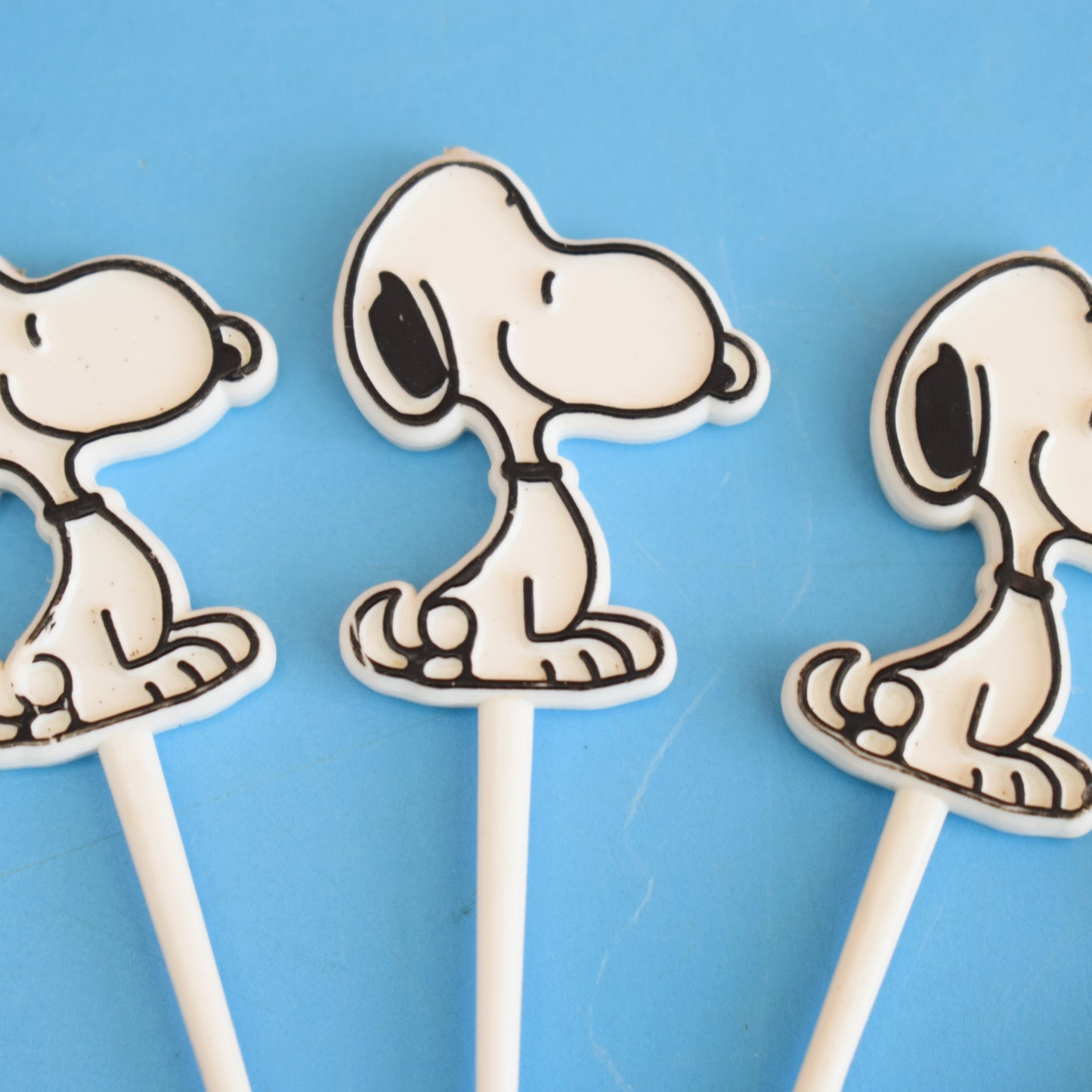 Vintage 19670s Plastic Snoopy Cocktail Sticks by Pineapple Retro
