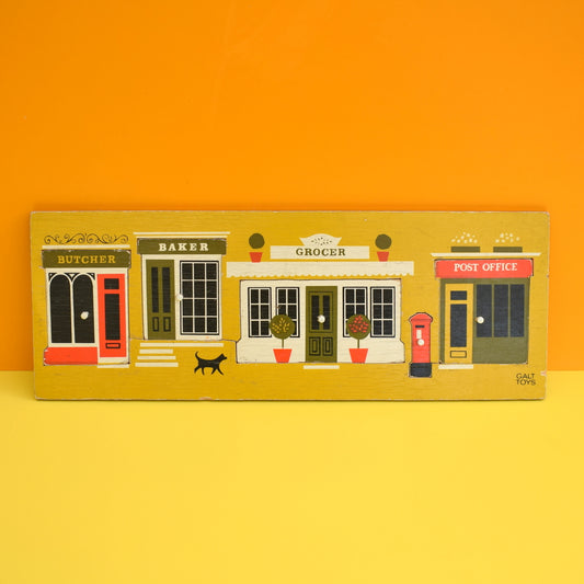 Vintage 1960s Wooden Jigsaw Puzzle - Galt - Highstreet Shops