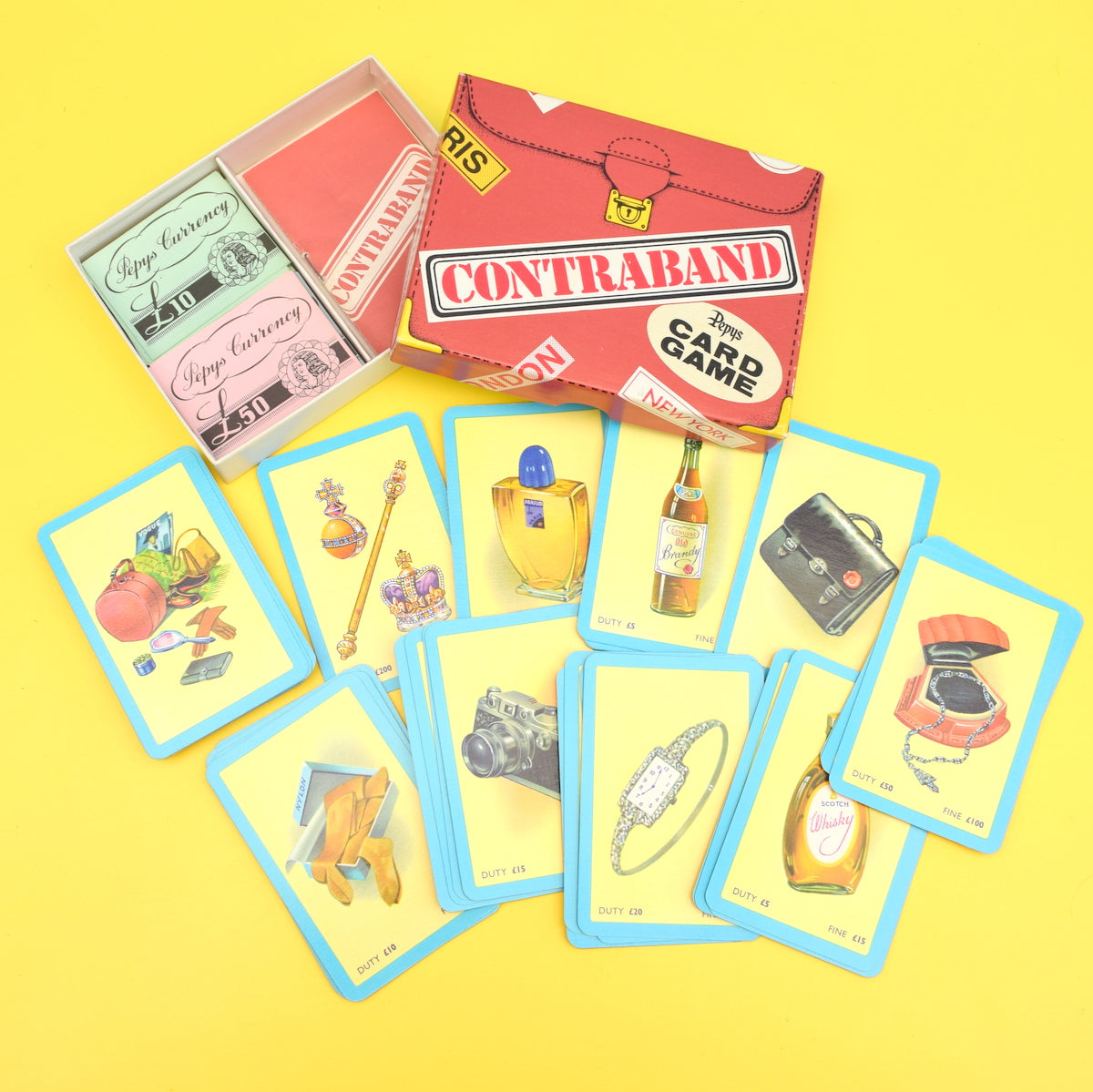 Vintage 1950s Card Game - Contraband - Complete