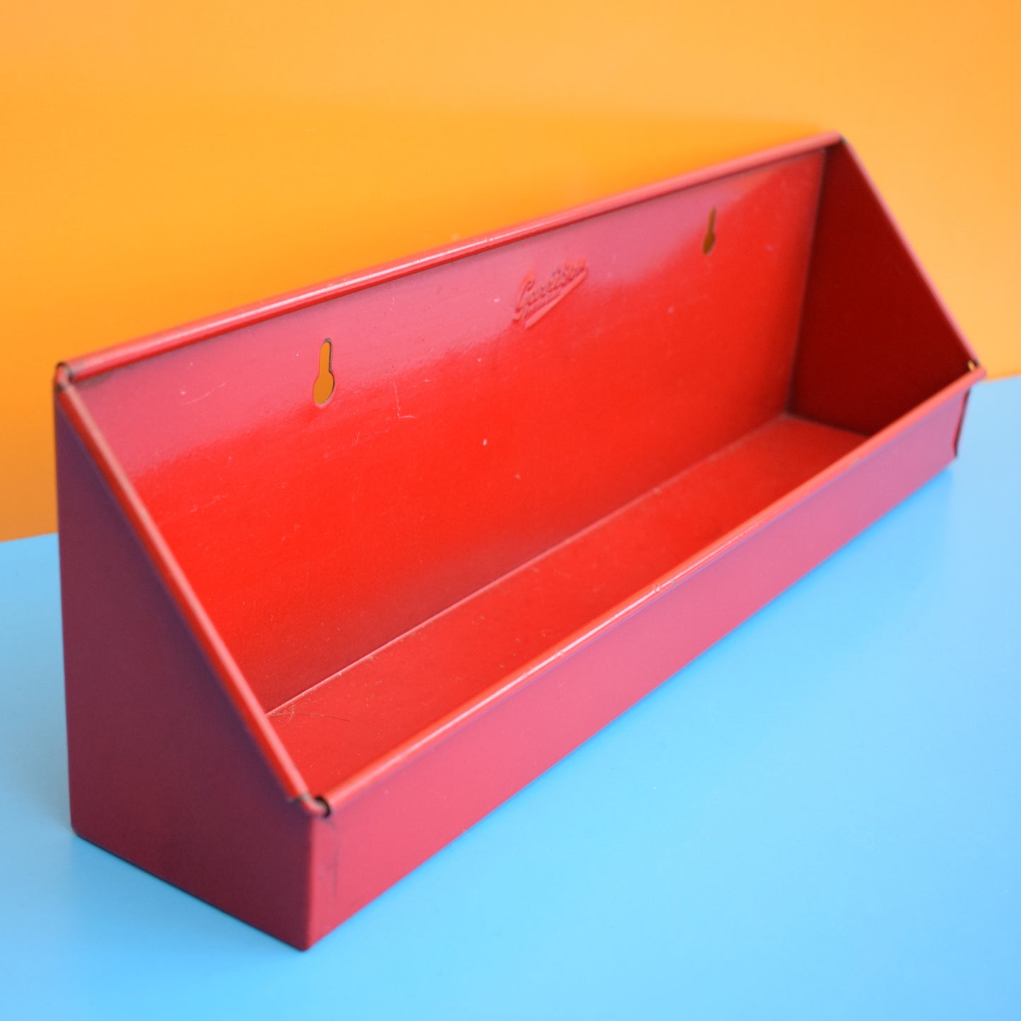 Vintage 1960s Metal Display Shelf -Garrison - Red