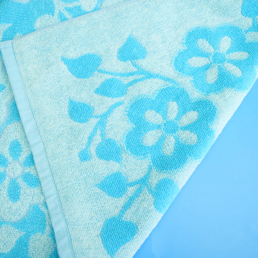 Vintage 1970s Cotton Towels - Blue