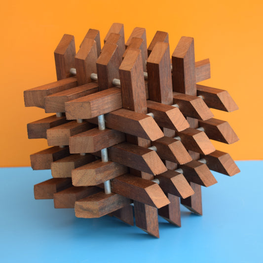 Vintage 1960s Teak Puzzle / Sculpture by Vintage