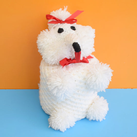 Vintage 1960s Poodle Toilet Roll Cover - White by Vintage