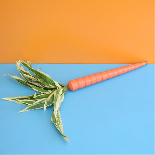 Vintage 1970s Large Wooden Carrot by Pineapple Retro