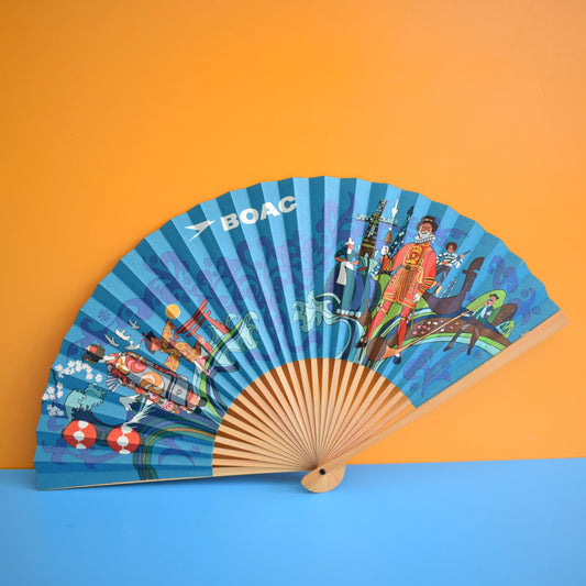 Vintage 1960s BOAC Paper Fan & Playing Cards by Pineapple Retro