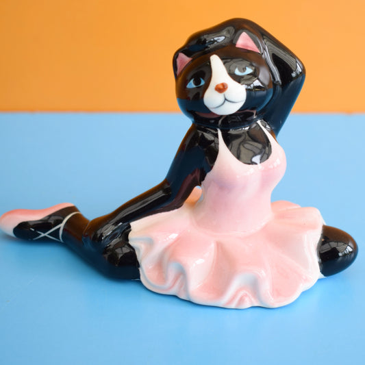 Vintage 1980s Kitsch Ballet Cat Figure