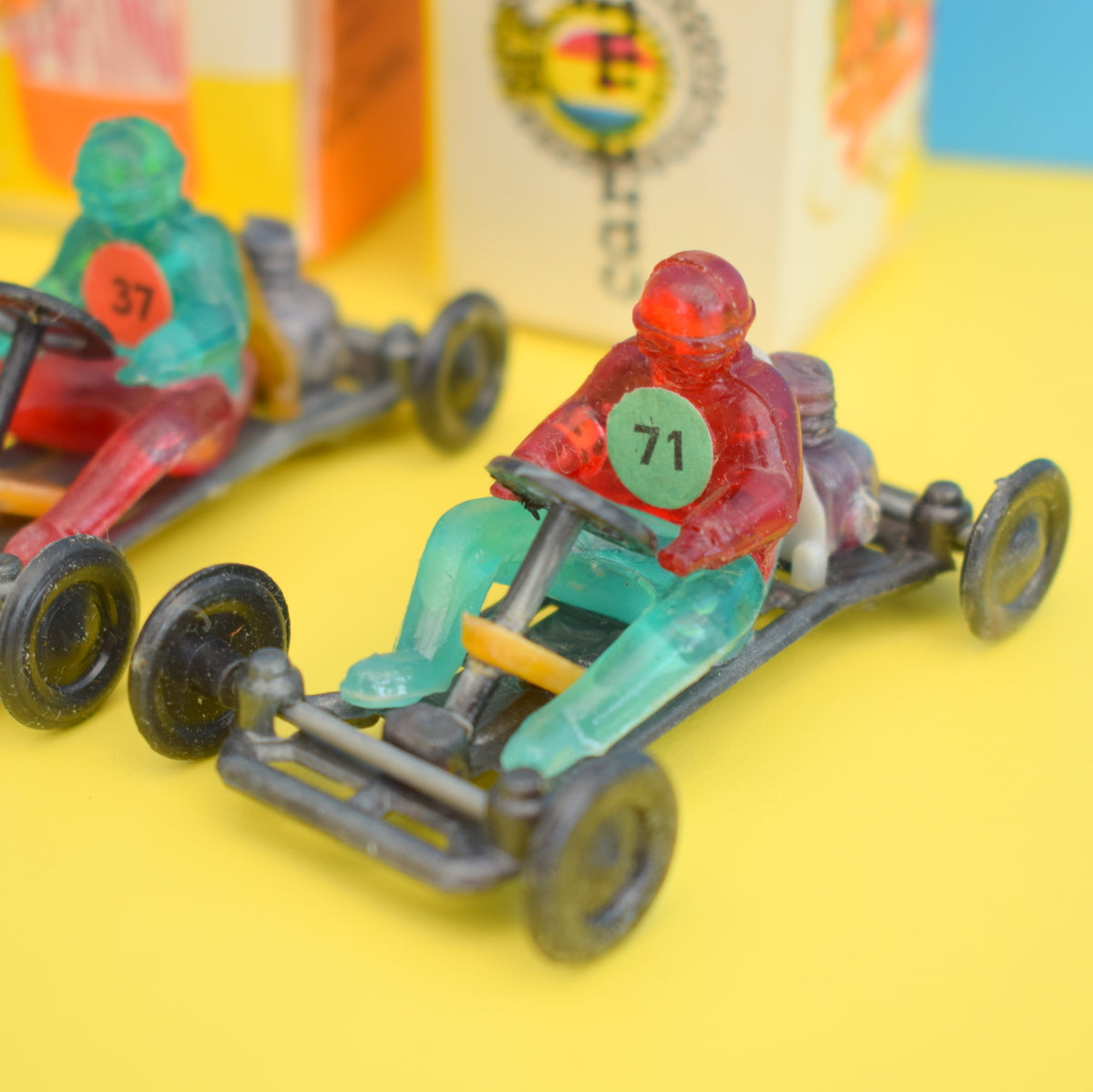 Vintage 1980s Small Plastic Go Cart Toys - Lovely Detail & Boxes