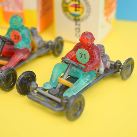 Vintage 1980s Small Plastic Go Cart Toys - Lovely Detail & Boxes