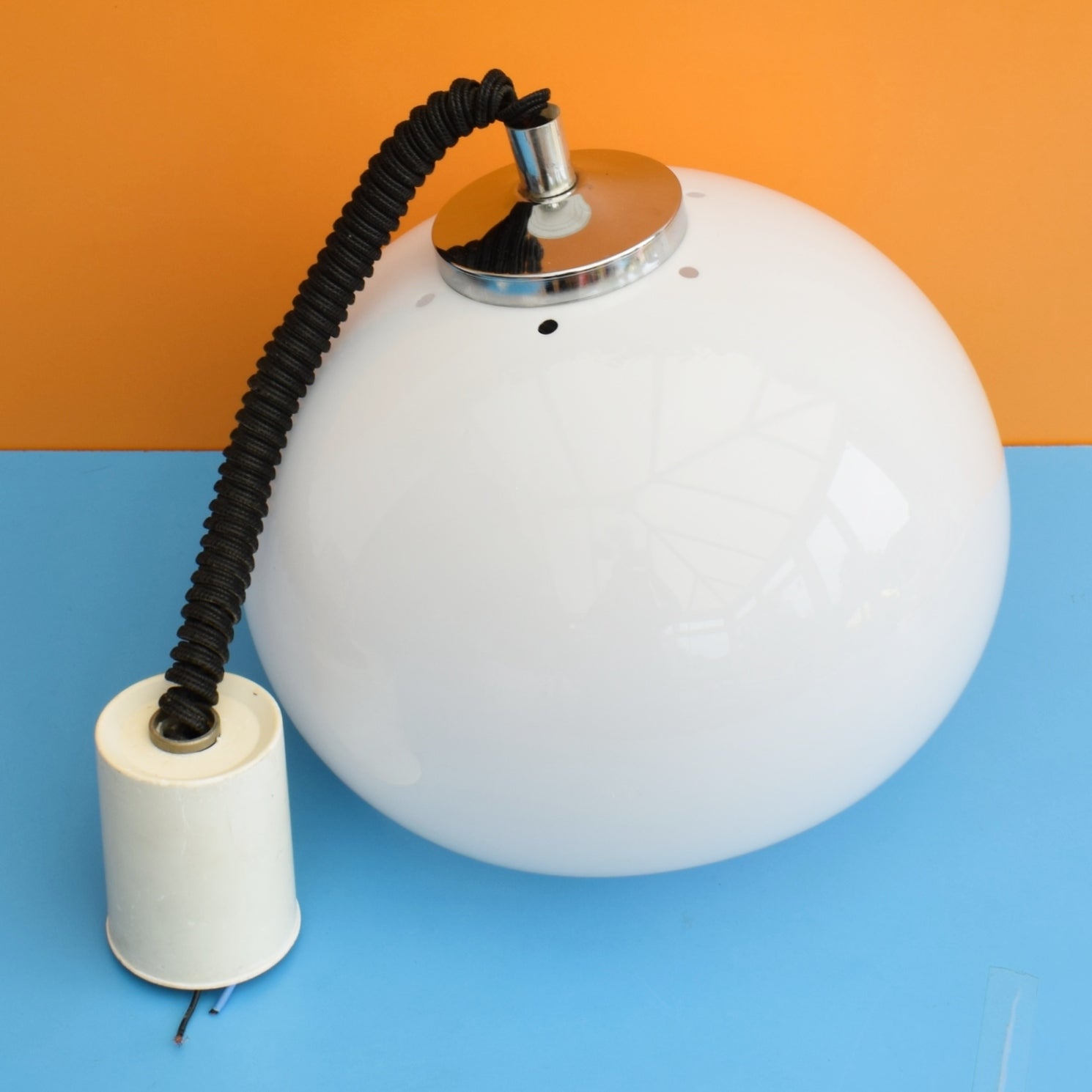 Vintage 1970s Mushroom Light Fitting - White by Pineapple Retro