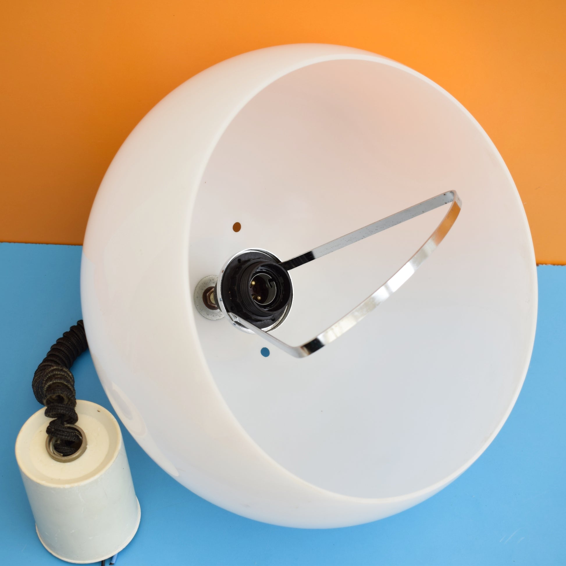 Vintage 1970s Mushroom Light Fitting - White by Pineapple Retro