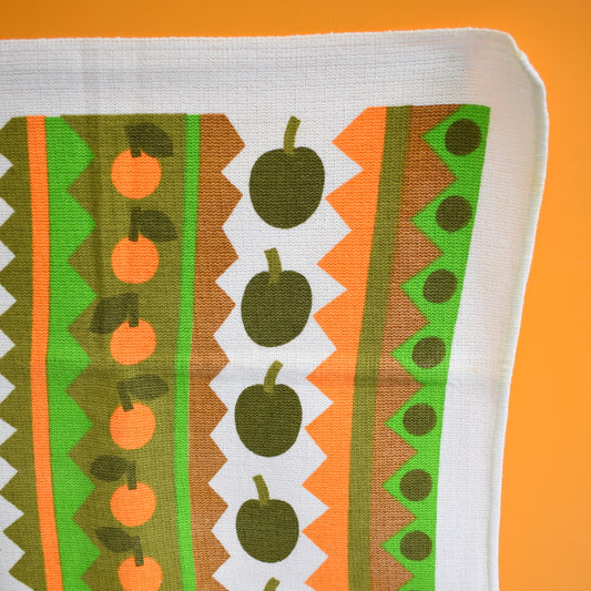 Vintage 1960s Tea Towel & Matching Oven Glove Set - Apple Print