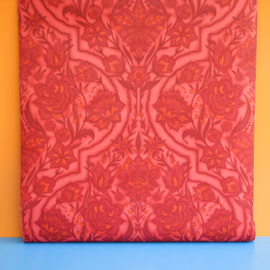 Vintage 1960s Crown Wallpaper - Orange, Pink, Red by Pineapple Retro