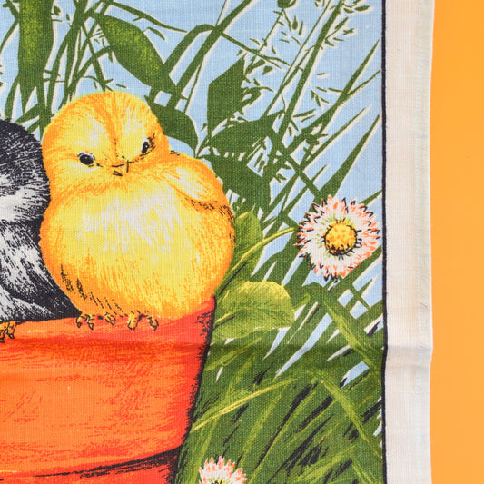 Vintage 1970s Tea Towel - Chicks - Kitsch