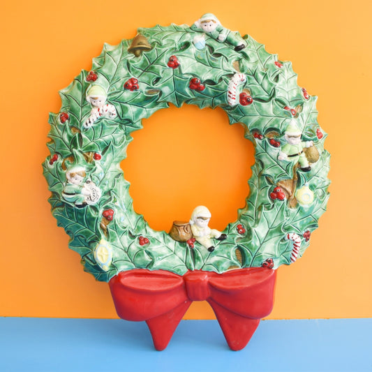 Vintage 1960s Ceramic Christmas Tree Wreath