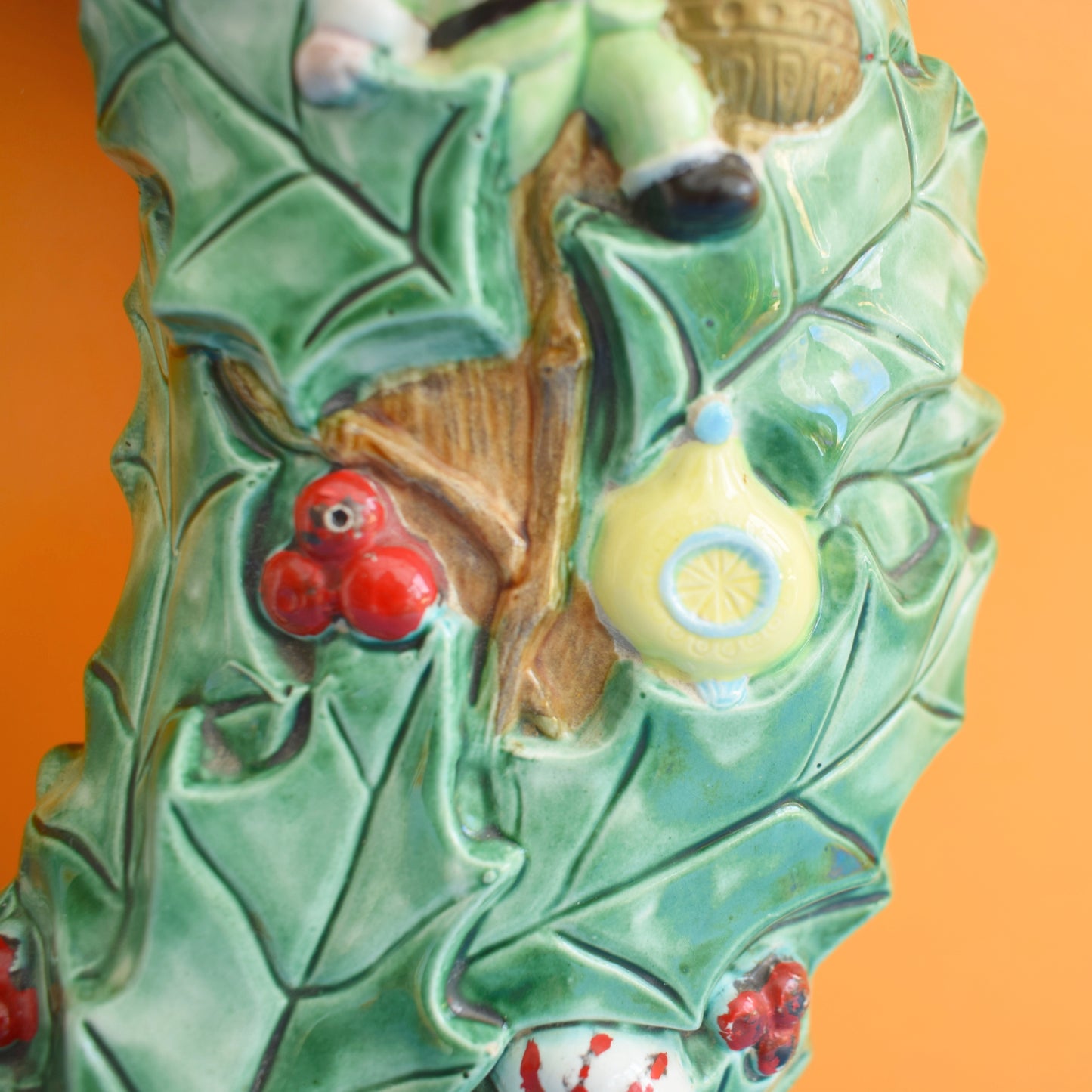 Vintage 1960s Ceramic Christmas Tree Wreath