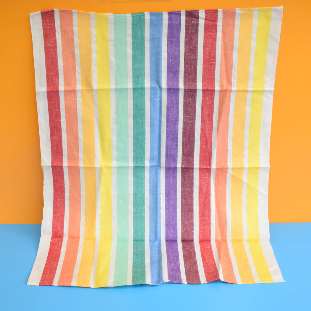 Vintage 1960s French Tea Towel - Rainbow