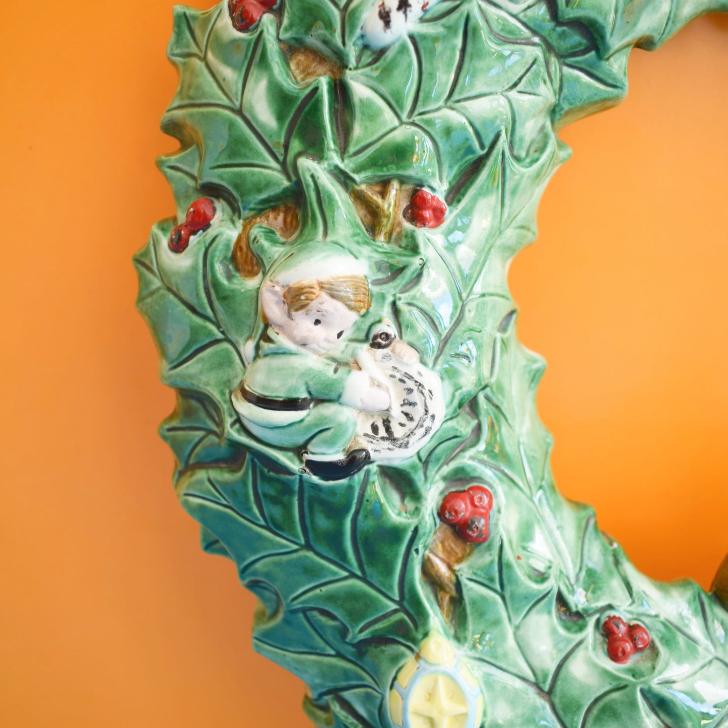Vintage 1960s Ceramic Christmas Tree Wreath